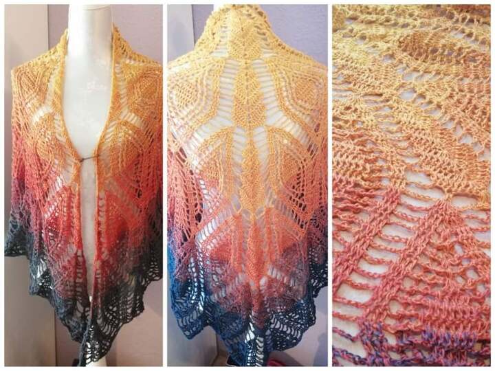 Crochet Pattern Triangle Shawl Segen der Engel – with Crochet Chart