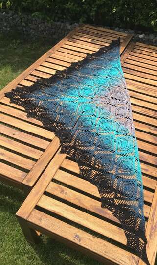 Häkelanleitung Dreieckstuch Segen der Engel – mit Häkelschrift