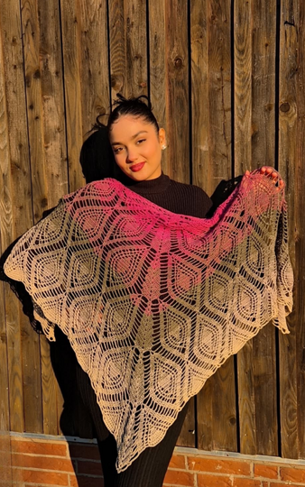 Häkelanleitung Dreieckstuch Segen der Engel – mit Häkelschrift