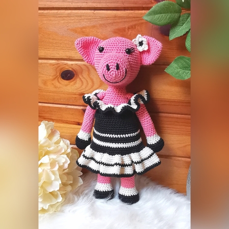 Lady Piggy - Häkelanleitung Schwein