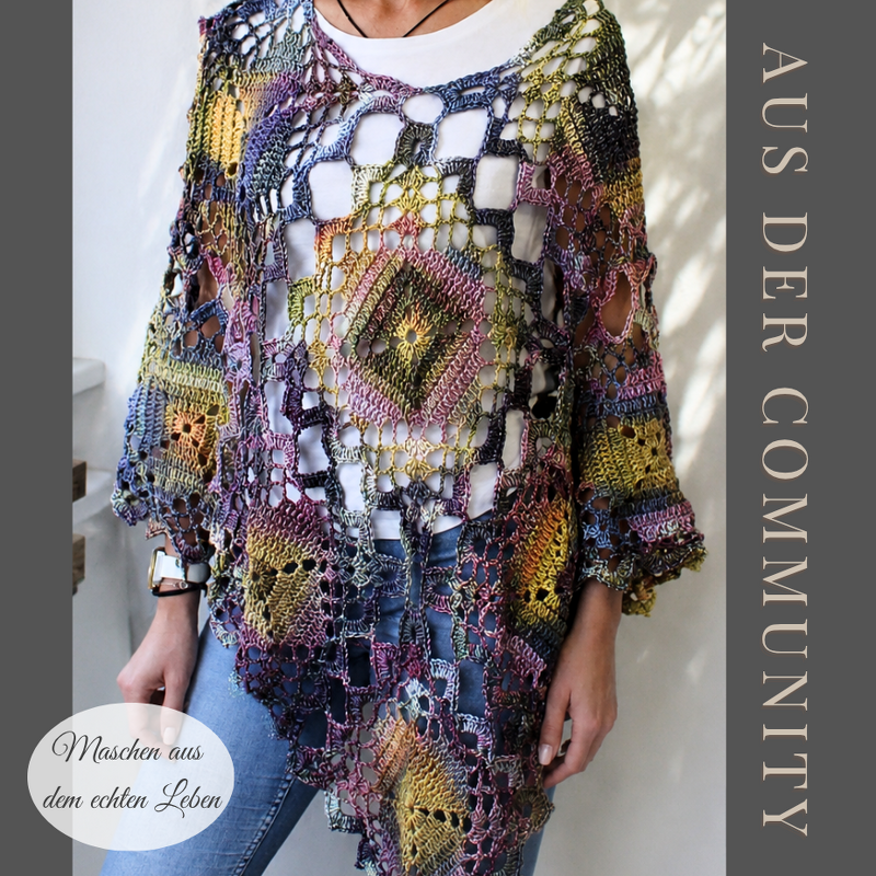 Crochet Poncho Pattern | Granny Squares | Tropical #6 | GrannyCouture #1 - Image 11