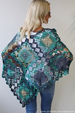 Crochet pattern for women's poncho | Crochet Poncho TROPICAL #6