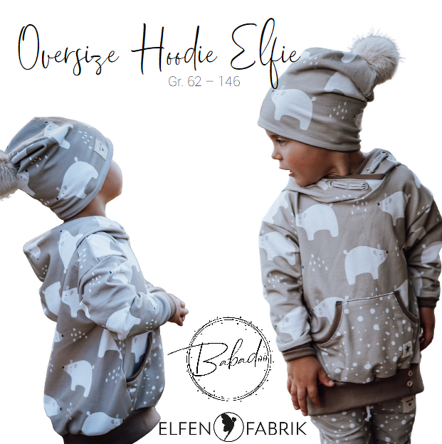 Anleitung Oversize Hoodie Elfie Größe 62 - 146
