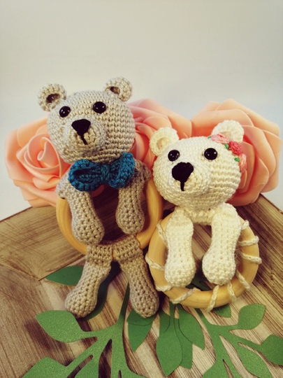 Karla und Karlchen, Häkelanleitung für Teddy Babyrassel, Greifling, Bär