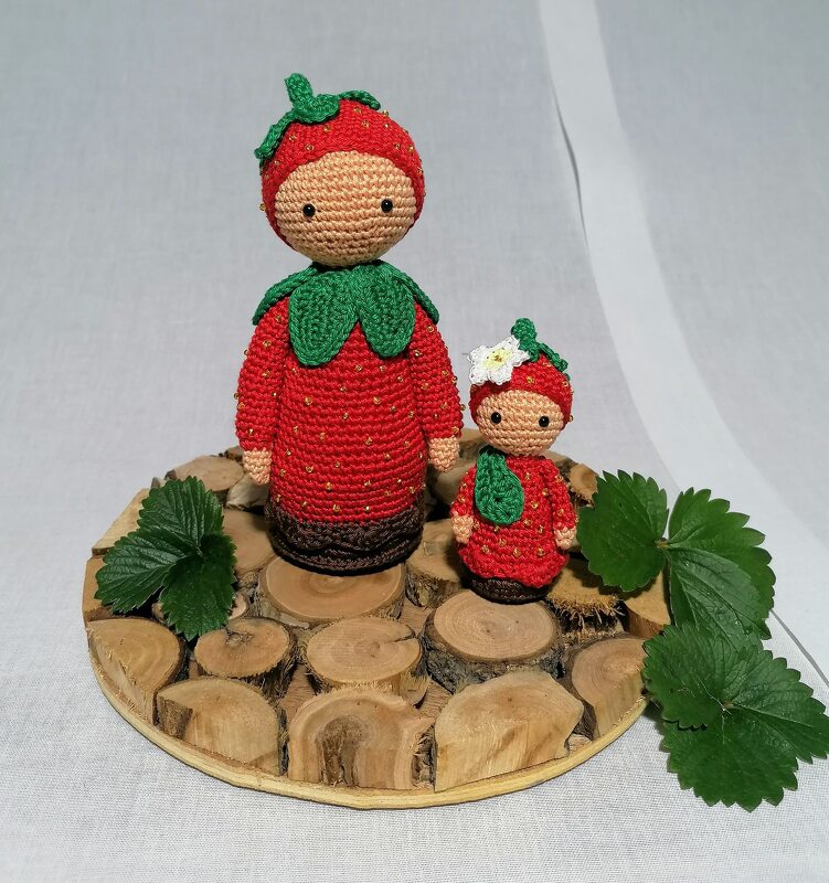 Blumenkind Erdbeere Emil - Häkelanleitung