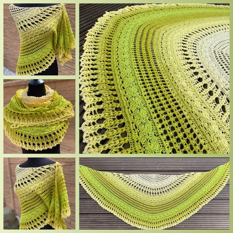 Anleitung wishes from friends - Halbmondtuch