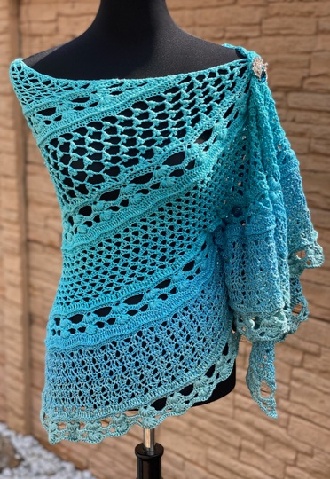 Anleitung Honua Kai - "Meereswelt", Halbmondtuch