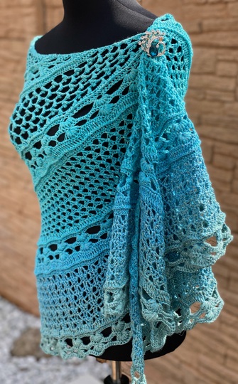 Anleitung Honua Kai - "Meereswelt", Halbmondtuch