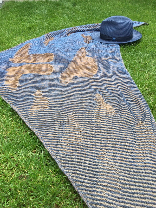 Anleitung Schattenstricken, Dreieckstuch „Cowboy“