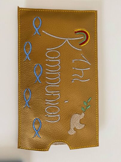 Stickdatei Kommunion ITH Schokohülle SET