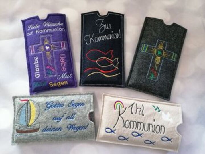Stickdatei Kommunion ITH Schokohülle SET