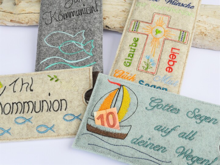 Stickdatei Kommunion ITH Schokohülle SET