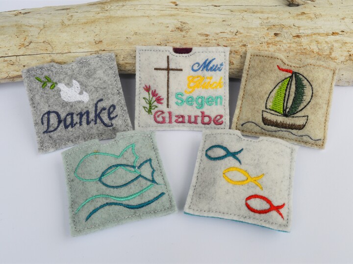 Stickdatei Kommunion ITH kleine Schokohülle 7 Motive