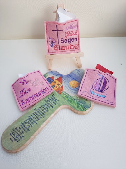 Stickdatei Kommunion ITH kleine Schokohülle 7 Motive