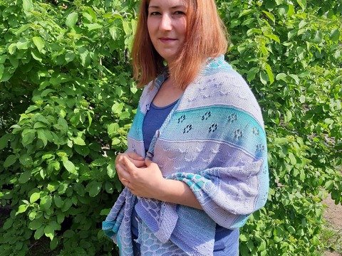 Anleitung Poncho/Stola  "Frühlingsflüstern"