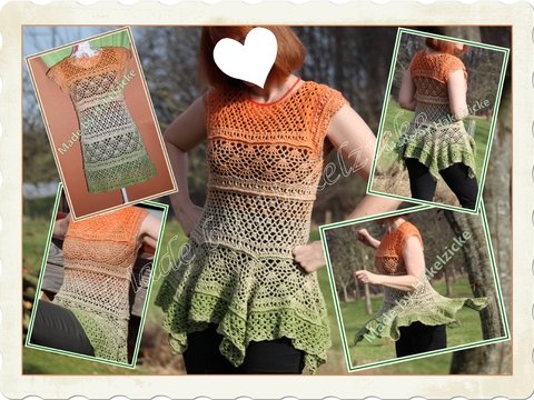 Anleitung Luftige Häkeltunika *Perlensommer* Alle Größen möglich, RVO