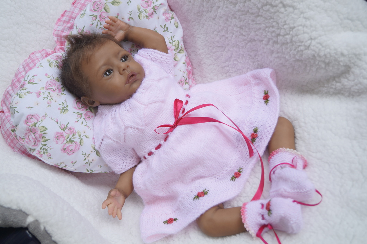 Strickanleitung für Baby's u. Reborns 3-teilig Modell Zoe Gr. 48  und Gr.56