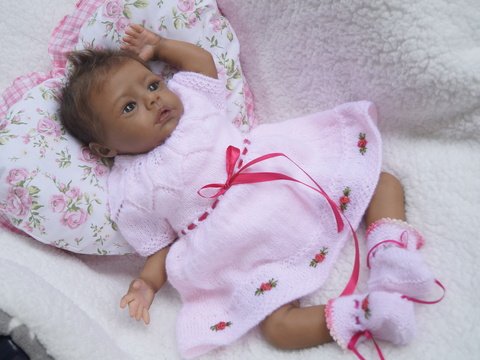 Strickanleitung für Baby's u. Reborns 3-teilig Modell Zoe Gr. 48  und Gr.56