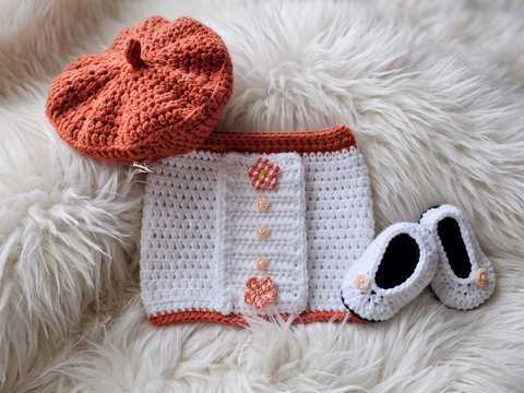 Pattern Girls Skirt & Hat Set