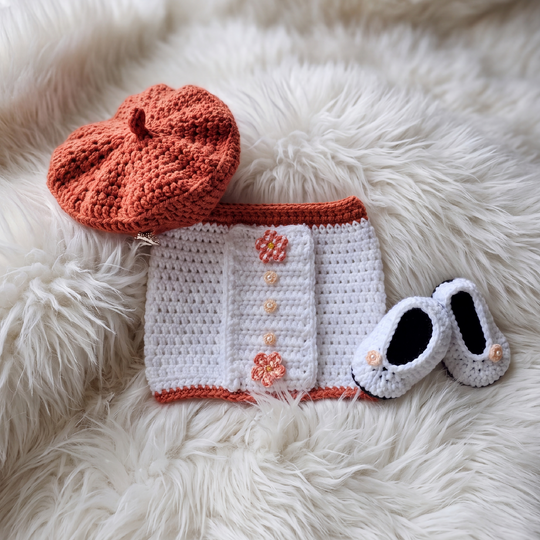 Pattern Girls Skirt & Hat Set