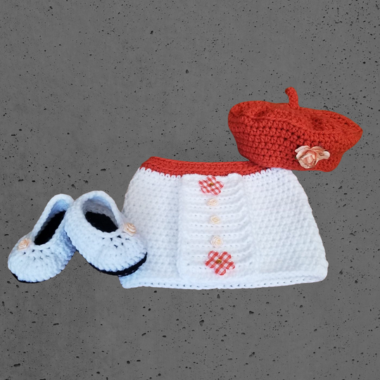 Pattern Girls Skirt & Hat Set