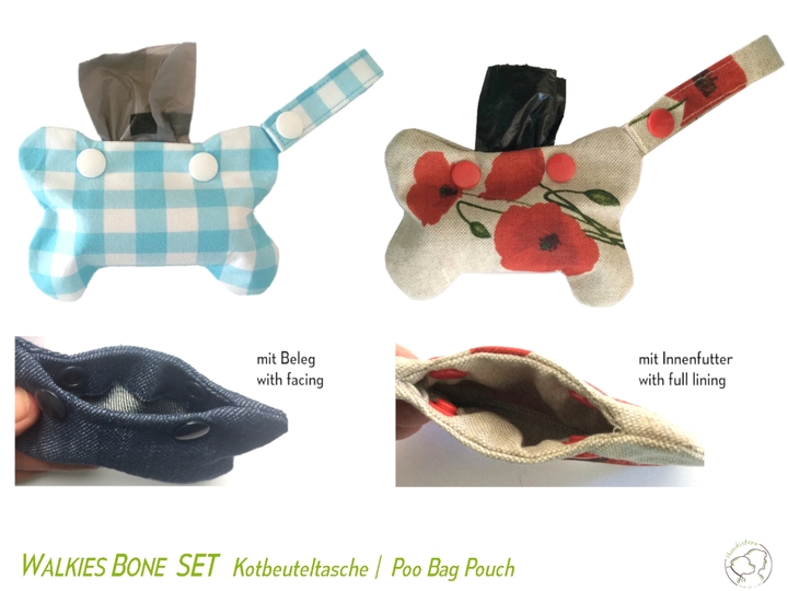 WALKIES BONE SET Kotbeuteltasche Nähanleitungen+Schnitt
