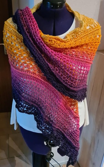 Simsalabim flaches Dreieckstuch Häkelanleitung