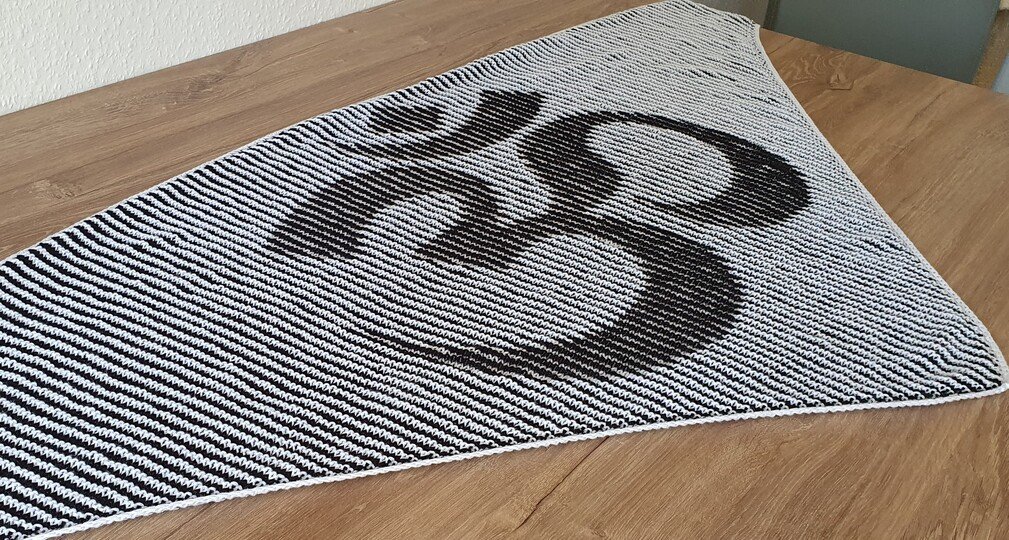 OM Symbol, Shadow Knitting, Illusion Knitting, Motiif Shawl