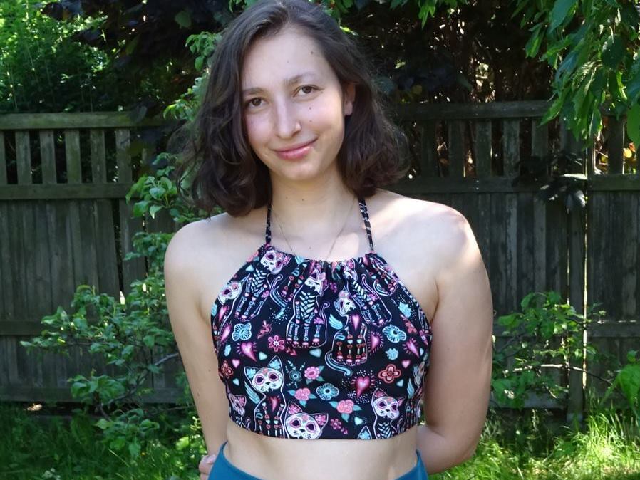 Sommer Top zum Binden, nähen, mit Schnittmuster in Gr. 34 - 42