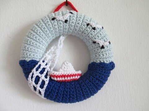 Häkelanleitung Mini-Türkranz Papierschiffchen