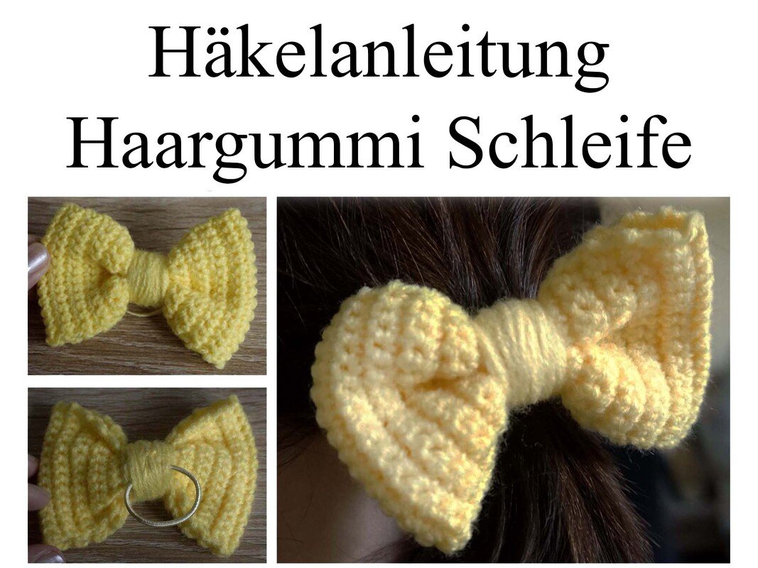 Häkelanleitung: Haargummi Schleife
