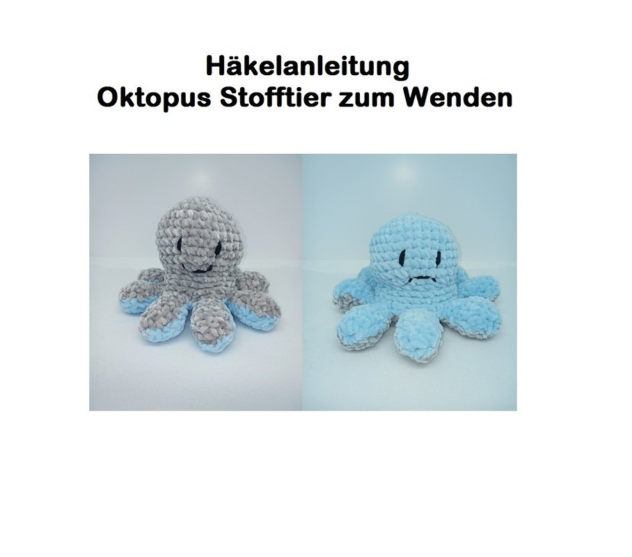 Häkelanleitung Oktopus Stofftier zum Wenden