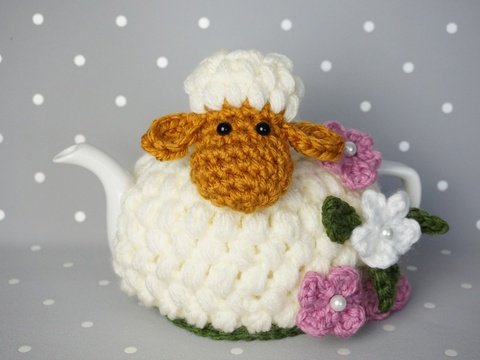 Häkelanleitung Kannenwärmer Schaf Henrietta - PDF Datei