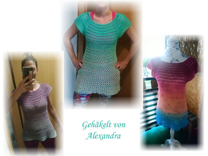 Häkelanleitung RVO Shirt oder Minkleid Dorie