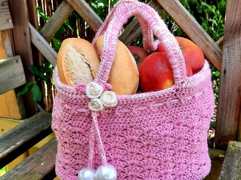 Tasche häkeln - Markttasche oder Netz  "Luise" - Häkelanleitung PDF