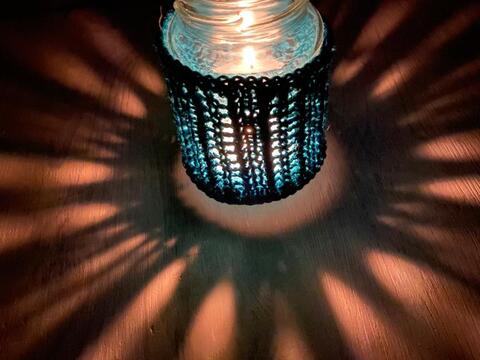 Windlicht "Lumos Jar Cover" Strickanleitung
