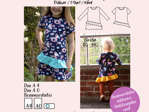 Anleitung Daisy Sky Pullover T-Shirt Kleid
