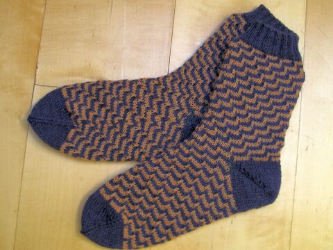 Strickanleitung Socken "Treppen"