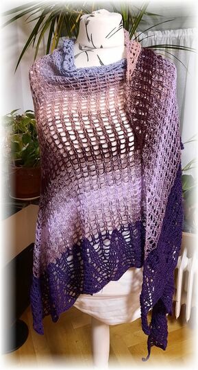 Häkelanleitung großes luftiges Dreieckstuch Rosana