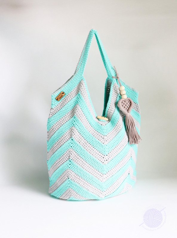 Casual & beach bag # 2 (knitted look , Size 43 x 52 cm) - Image 6