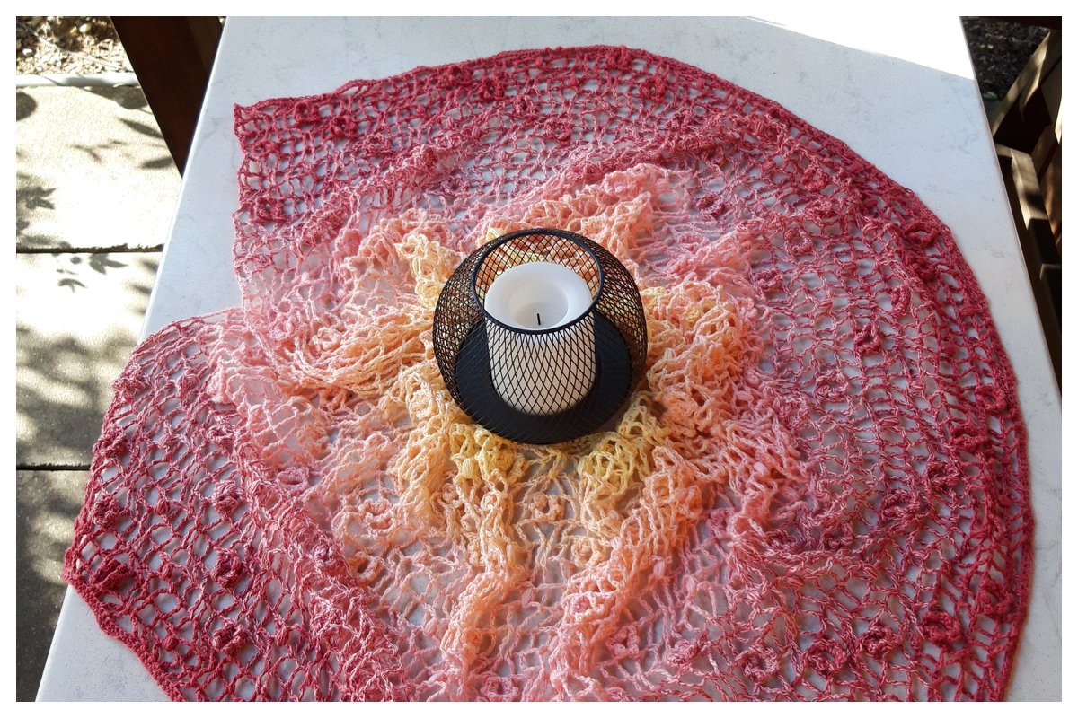 "Namaqua" romantischer Sommerschal oder Stola mit Blümchen Häkelanleitung - Bild 16