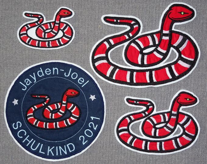 Schlange Giftschlage Stickdatei von 8 bis 26cm