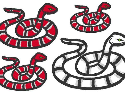 Schlange Giftschlage Stickdatei von 8 bis 26cm