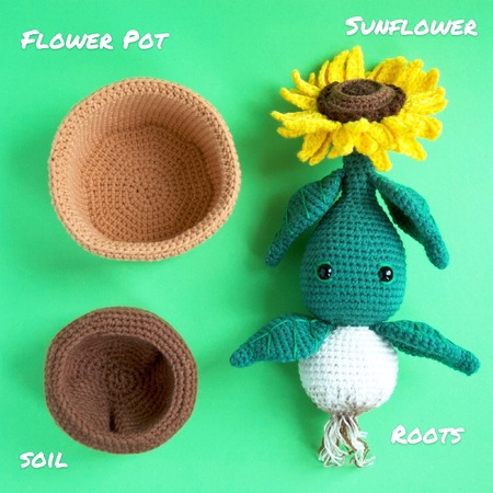 Sunflower in Flower Pot crochet pattern