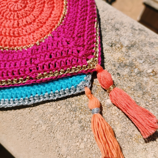 Crochet bag, Summer shoulder bag / tote bag with zip