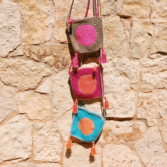 Crochet bag, Summer shoulder bag / tote bag with zip