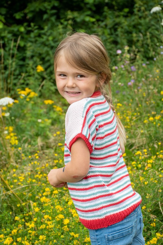 Strickanleitung Kurzarmpulli Anna in den Größen 98 bis 140, von 3-10 Jahren - Bild 2