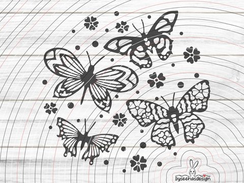 4 Deko Schmetterlinge Plotterdatei SVG DXF