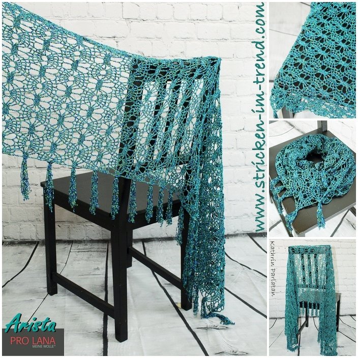 Häkelanleitung für Stola / Schultertuch mit Fransen | Stola ARISTA #1 - Bild 2