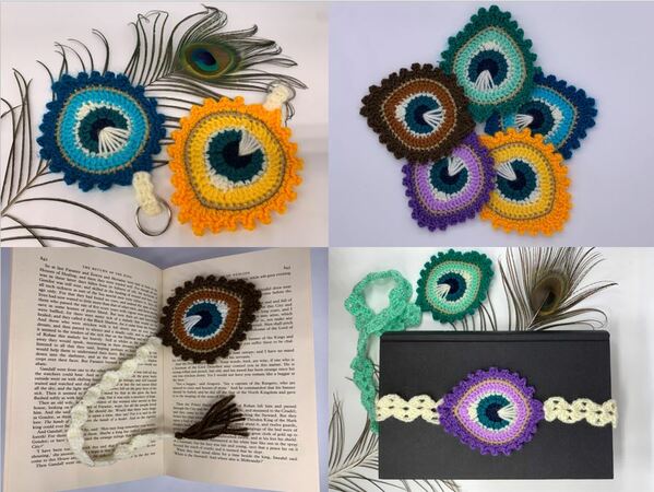 Crochet Pattern peacock feathers